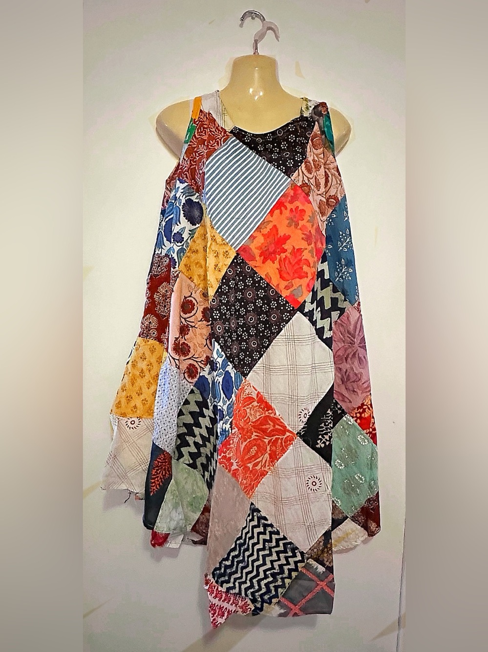Patchwork Multicolor Sleeveless Dress